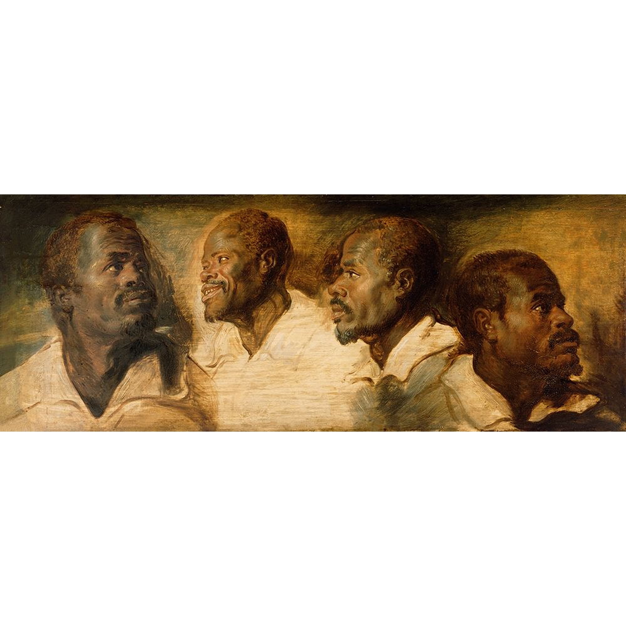 Four Studies of a Male Head Poster Print by Workshop of Peter Paul Rubens (24 x 8)