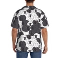 thumbnail image 3 of Fotbe Black And White Sheeps Camisa Estampada de Manga Corta para Hombre, Casual de Verano, Estilo Playero, Sin Arrugas-Small, 3 of 5