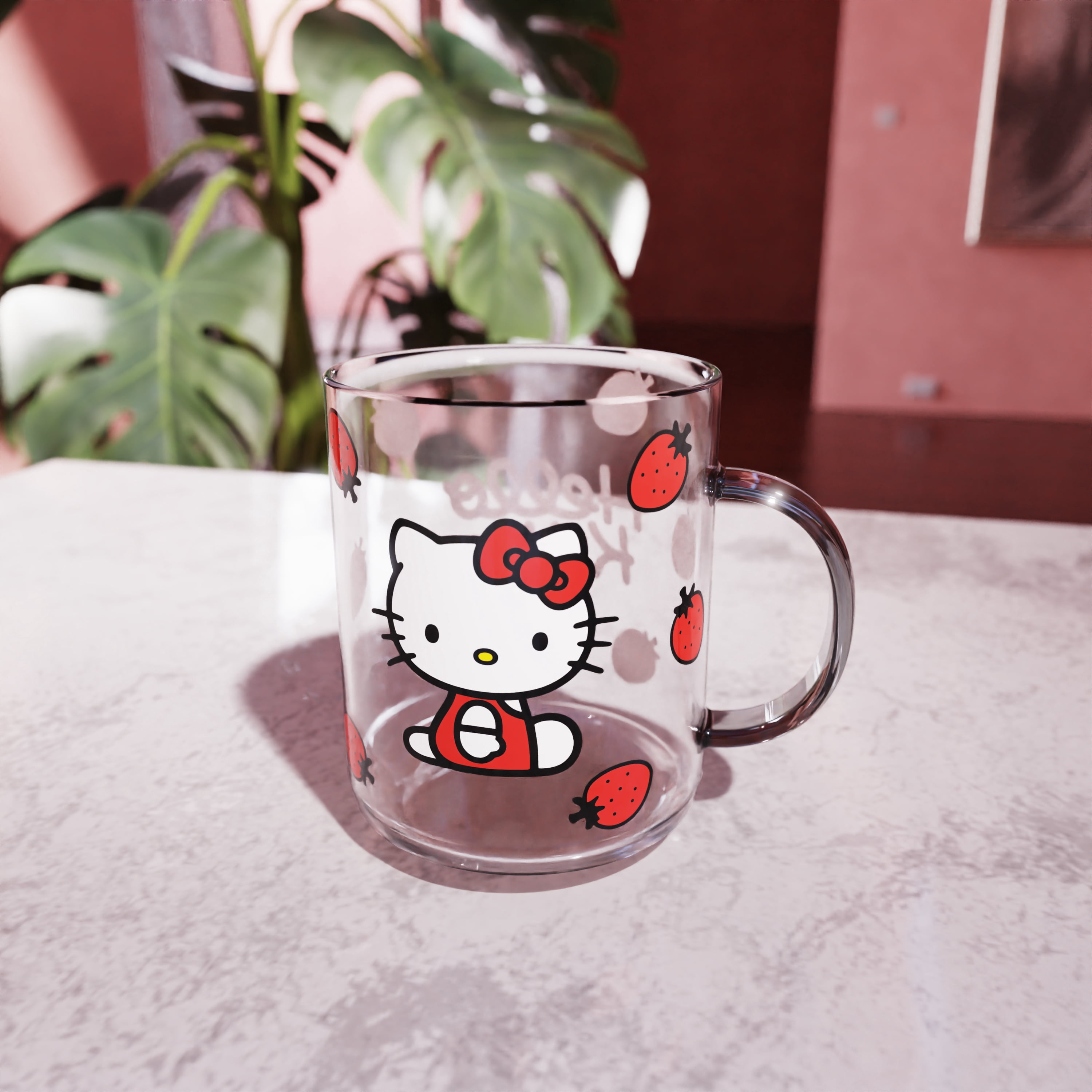 Zak Designs Hello Kitty Glass Kaya Mug, 15.5oz