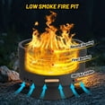 thumbnail image 2 of 26" Smokeless Fire Pit with Removable Ash Pan,Wood Burning Firepit Table with Lid&Fire Poker,Smokeless Outdoor Fireplace with Dust Bag, Outdoor Fire Pits Portable Bonfire Firepit for BBQ,Table,Bonfire, 2 of 9