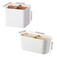 thumbnail image 5 of Multi-Compartment Desk Organizer Bamboo Remote Control Holder Storage Container for Sundries Vanity Stationery, 5 of 5