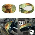 thumbnail image 5 of Yuyamidu Highland Cow Car Hood Cover Green Leaf Side Mirror Covers for Cars Sedans 1 Car Front Hood Cover Protector 2 Auto Side View Mirror Covers St. Patrick's Day Car Exterior Accessory, 5 of 7