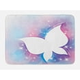 thumbnail image 1 of Butterfly Bath Mat, Abstract Floral White Butterfly Silhouette on a Magical Spring Meadow Print, Non-Slip Plush Mat Bathroom Kitchen Laundry Room Decor, 29.5 X 17.5 Inches, White Pink Blue, Ambesonne, 1 of 2
