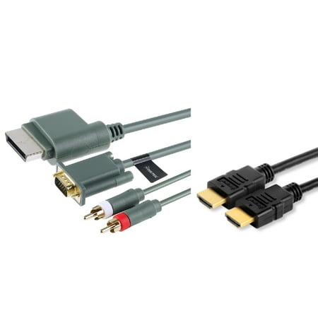 Insten 25FT 10.2Gps HDMI Cable 1080P+VGA RCA Cord for Xbox 360
