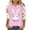 Hot Pink, variant on Easter Shirts for Women 3/4 Sleeve Crew Neck Tops Cute Eggs Bunny Print T-Shirt Casual Loose Fit Basic Tees Summer Workout T-Shirts Yellow,XXL