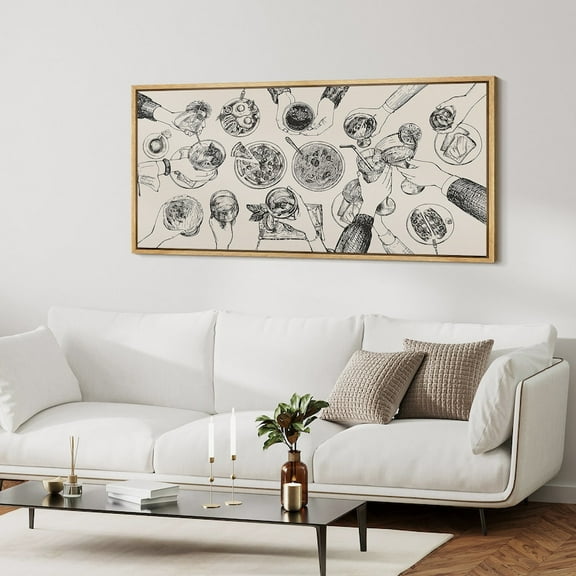 Large Framed Canvas Cheers Kitchen Wall Art, Minimalist Bar Decor, Matte Canvas Stretched, Posters for Room Bedroom Living Room Bathroom Wall Decor, Posters & Art Prints, Gift.