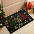 thumbnail image 2 of Christmas Tree Door Mat, Snowflakes Buffalo Plaid Black Welcome Mat, Christmas Winter Doormats Front Door Mat Outdoor Indoor Entrance Rug Floor Mat Non Slip Resist Dirt Carpet 17x30Inch, 2 of 6