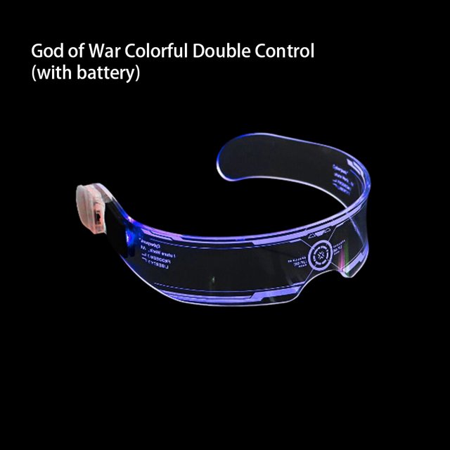 thinsony Lunettes Lumineuses Sans Fil LED à Piles Ergonomiques Réglables Réutilisables pour Festival de Musique Type6 (avec Pile)