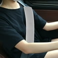 3 Pairs Gray Soft Warm Polyester Car Seat Belt Cover Shoulder Strap