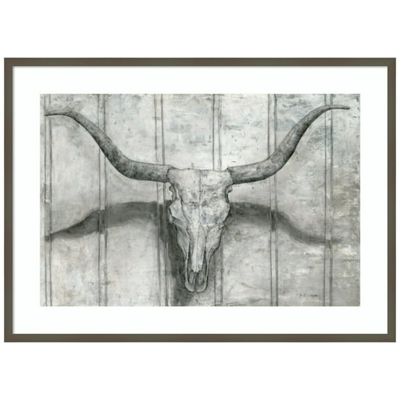 Amanti Art Longhorn Wood Framed Wall Art Print