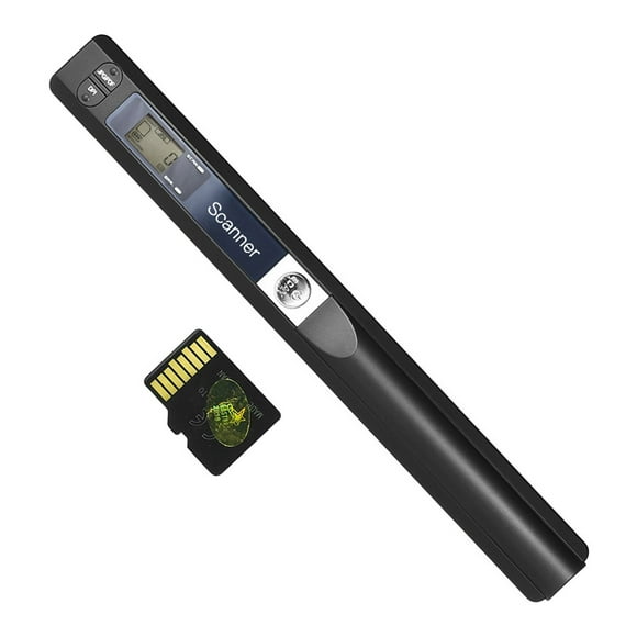 Portatil de mano Portátil Escáner inalámbrico Tamaño A4 900DPI JPG / PDF Pantalla LCD de formato con Tomshoo Negro