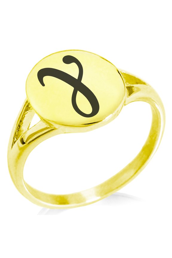 Stainless Steel Euler-Mascheroni Mathematical Minimalist Oval Top Polished Statement Signet Ring