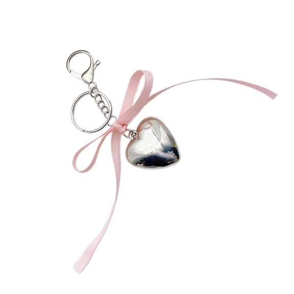 Bowknot Heart Charm Keychains Sweet Cute Pendant Car Keyring Backpack Decoration Fashion Jewelry for Women Girls