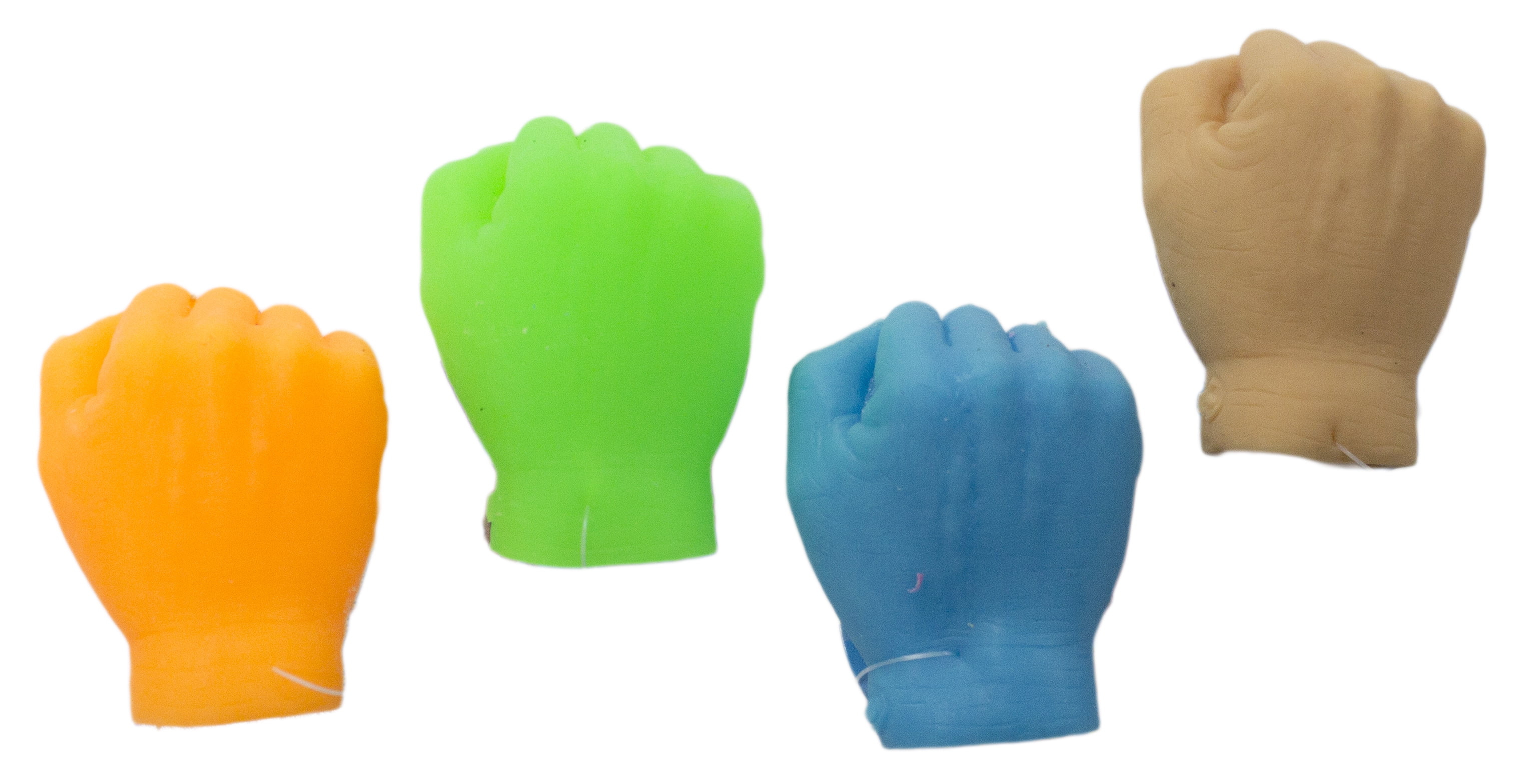 Set Of 4 Assorted Color 175 Inch Fist Bump Latex Finger Puppets