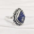 thumbnail image 3 of Natural Lapis Lazuli Ring, Rough Lapis Lazuli Ring, Afghani Lapis, Bohemian Ring, 925 Sterling Silver, Womens Ring, Christmas, Thanksgiving, Handmade, Statement Jewelry, Rough Gemstone Jewelry, 3 of 5
