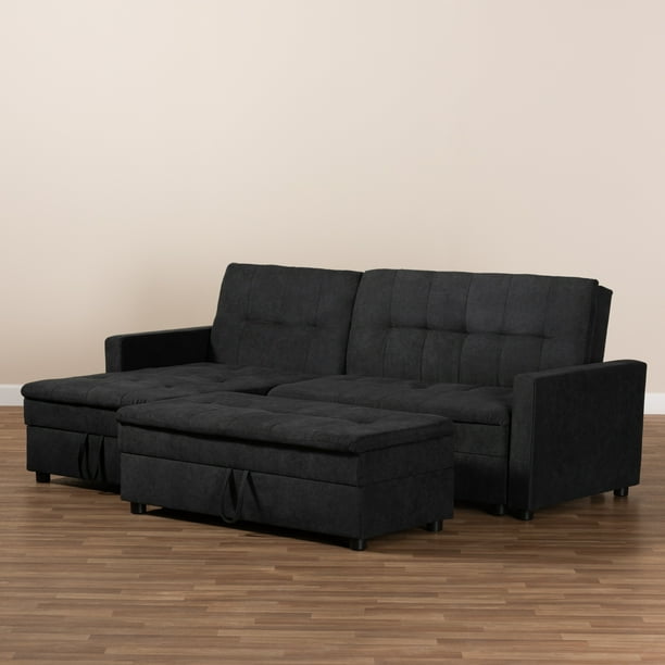 Baxton Studio Noa Modern And Contemporary Dark Grey Fabric Upholstered Left Facing Storage Sectional Sleeper Sofa With Ottoman Com Baxton Studio Noa Modern And, Noa Left Facing Storage Sectional Sleeper Sofa With Ottoman