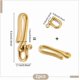 thumbnail image 4 of 2 llaveros de latón con forma de anzuelo, clips dorados para bolsillo con anilla, soporte para llaves, llavero para coche o cinturón., 4 of 5
