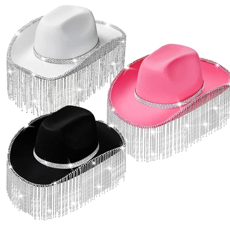 ROZYARD Rhinestones Cowgirl Hats Glitter Rave Cow Girl Hat  display picture 3