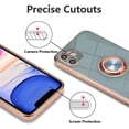 thumbnail image 3 of Electroplated Magnetic Ring Holder Case, 360 Degree with Rotation Metal Finger Ring Holder Magnet Car Holder Soft Silicone Shockproof Cover for iPhone 12 6.1 inch - Gray, 3 of 14