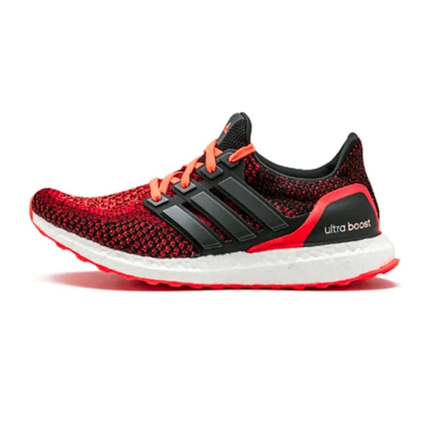 Adi-das Ultra Boost 2.0 Men's Size 7 Core Black Solar Red Running Shoes