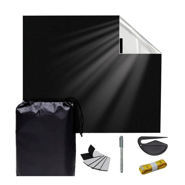 Naiovety Persianas opacas negras elegantes y con privacidad asegurada para dormitorio: persianas opacas portátiles fáciles de limpiar Sombras de ventana negro 1.45*3m