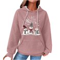 thumbnail image 3 of Jsaierl Women's Christmas Waffle Hoodies Cute Christmas Graphic Sweatshirt Soft Pullover Sweater Tops Round Neck Dressy Casual Long Sleeve Shirts Christmas Clothes, 3 of 5