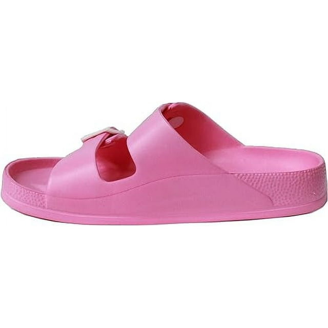 Sandales Légères Confortables pour Femmes Eva Réglable Double Boucle Sandales Plates Chaussures pour Femmes Filles