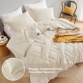 thumbnail image 2 of Regency Heights Twin/Twin XL Quilted Plush Comforter Set, 2-Piece Reversible Feather-Soft Dorm Bedding Sets, Textured Sherpa Comforter Bed Set for All Season, Ivory, 2 of 13