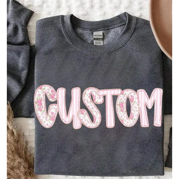 Custom Pink Floral Mama Sweatshirt, Preppy Retro Mama Sweatshirt, Stripes Mama Shirt, Hand Lettered Mama Sweatshirt, Mother's Day Gift