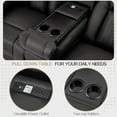 thumbnail image 4 of AECOJOY Reclining Sofa with 2 Console& Bluetooth Speakers, Manual RV Recliner Couch with USB Ports&4 Cup Holders, 2 Side Pockets Recliners on Clearance Home Theater Seating, Faux Leather in Black, 4 of 8