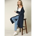 thumbnail image 5 of Made by Johnny Women's Casual Cozy Braided Open Front Long Pocket Cardigan Sweater M NAVY, 5 of 6
