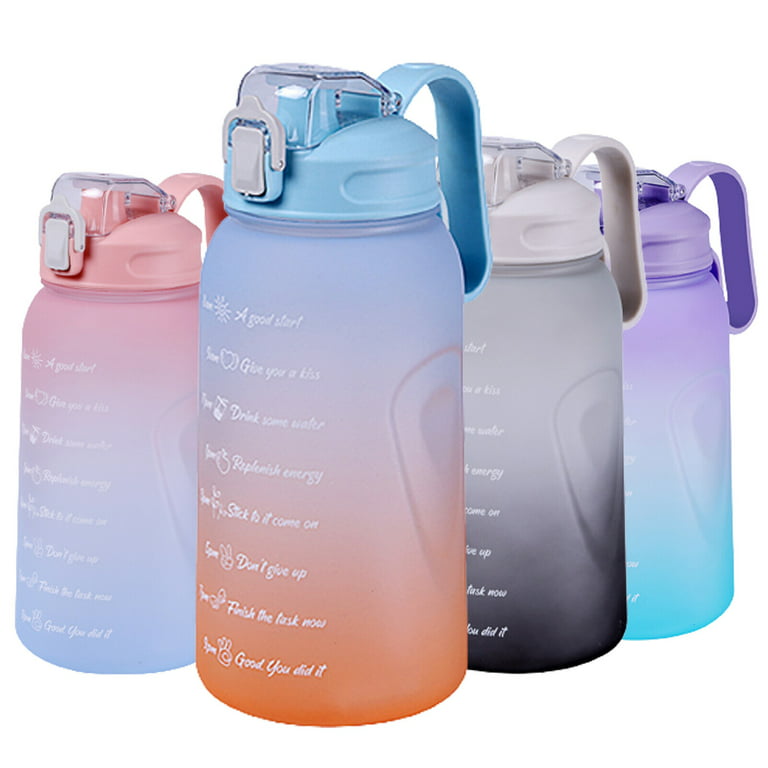 Qianha Mall 2L Motivational Drinking Bottle with Straw & Time Marker,  Motivational Sports Bottles with BPA Free Material,Leakproof Water Jug for  Fitness 