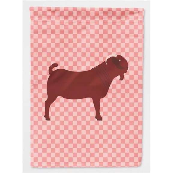 Caroline's Treasures BB7891GF Kalahari Red Goat Pink Check Flag Garden Size , Small, multicolor