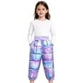 thumbnail image 3 of Ruyang Baby Metallic Snow Pants Winter Warm Puffer Down Thick Trousers Toddler Boys Girls Colorful Elastic Waist Ski Bib Pants, 3 of 7