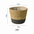 thumbnail image 2 of Gallickan Woven Plant Basket Cover, Decorative Straw Planter Pot, Natural Rattan Flower Pot Holder, for Indoor Outdoor Garden Decor, Black, 2 of 2