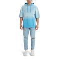 thumbnail image 2 of Epic Studio Men's & Big Men's Ombre Dip Dye French Terry Short Sleeve Hoodie Sweatshirt, Sizes S-4XL, 2 of 7