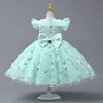 thumbnail image 3 of Vedolay Girl Dress Lace Girls Wedding Dress Embroidered Flower Princess Sparkle Tulle Birthday Party Dresses,Mint Green 100/5Y, 3 of 5