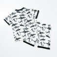 thumbnail image 5 of Hienoo Toddler Boys Summer Outfits Shark Print Short Sleeve T-Shirt Shorts Set, Sizes 2-8, 5 of 8