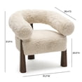 thumbnail image 2 of Pemberly Row Contemporary Natural Straight Vegan Shearling Accent Chair, 2 of 7