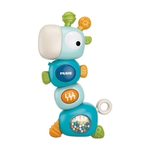 Juguete sonajero para niños,Juguetes sensoriales para la dentición de bebés de 3 a 6 meses,Sonajero para bebé recién nacido,Juguetes musicales educativos de aprendizaje con azul
