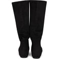 thumbnail image 6 of Jtelle Roll- Women's Slouchy Faux Suede Knee High Pull On Flat Round Toe Boots (Black IMSU,9), 6 of 6