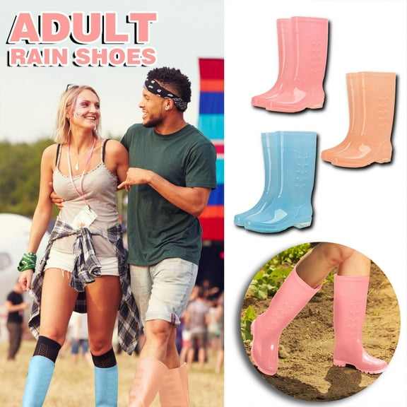 Puntoco Women's Rain Boots Waterproof Mid Calf Rubber Garden Boots for Women Outdoor Mud Work with Comfort Insole
