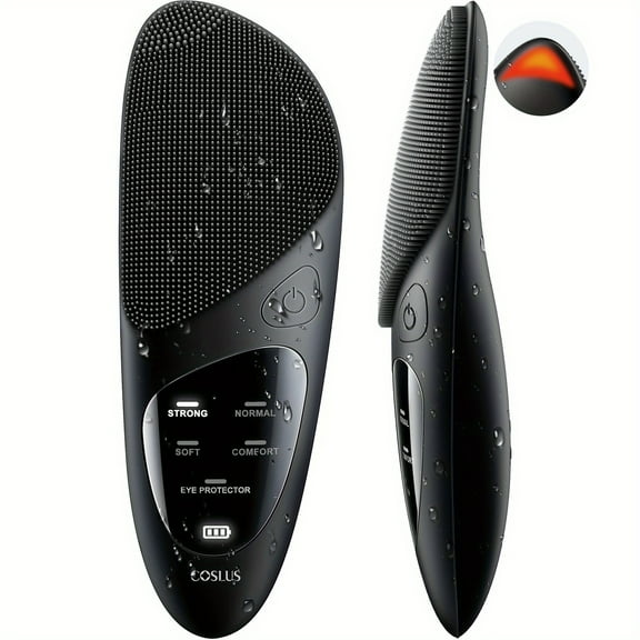 Silicone Facial Cleansing Brush: Rechargeable facial cleansing brush with 4 cleaning modes, electric exfoliating facial cleansing device, unisex, Valentine's Day gift, cleanses, exfoliates, and massa