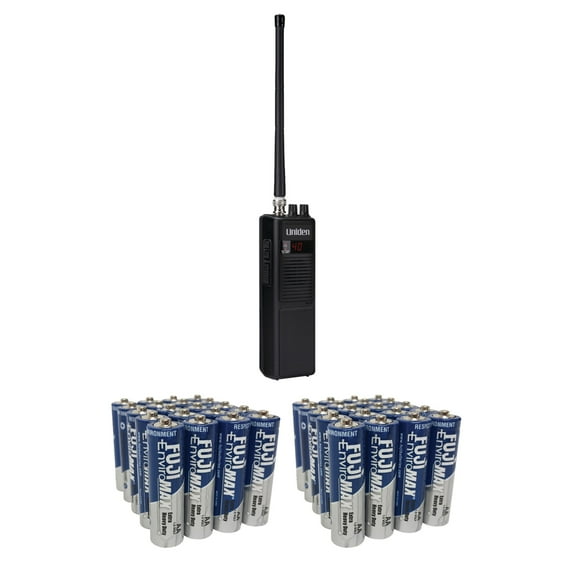 Uniden 40-Channel Handheld CB Radio, PRO401HH With 40 Fiji AA Batteries