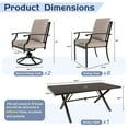 thumbnail image 6 of ALAULM 9-Piece Outdoor Patio Dining Set with Rectangle Metal Table and 6 Dining Chairs and 2 Swivel Chairs, Sand, 6 of 7
