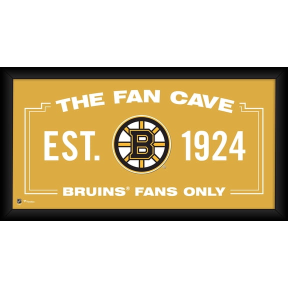 Boston Bruins Framed 10" x 20" Fan Cave Collage