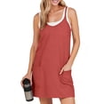 thumbnail image 4 of UVN Summer Dresses for Women Sleeveless Casual Shorts Jumpsuits Spaghetti Straps Romper Sundress with Pockets, 4 of 9