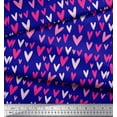 thumbnail image 2 of Soimoi Blue Modal Satin Fabric Pink Heart Fabric Prints By Yard 42 Inch Wide, 2 of 3