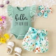 thumbnail image 2 of Gubotare Little Girl Outfit Baby Girl Clothes Stuff Summer Cute Outfit 0 3 6 9 12 18 24 Months (Green,Size 0-3 Months), 2 of 9