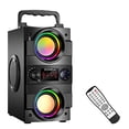 thumbnail image 1 of Altavoz Bluetooth, 40W(60W Pico) con subwoofer, estéreo inalámbrico, bajo rico, luces LED, soporta FM, control remoto, AUX, EQ, 1 of 3